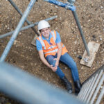 Construction Worker Falls Off Ladder and grabs their leg