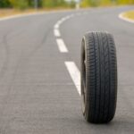 tire on road