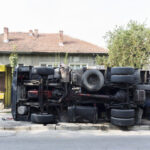 truck hits house